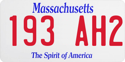 MA license plate 193AH2