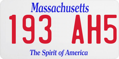 MA license plate 193AH5