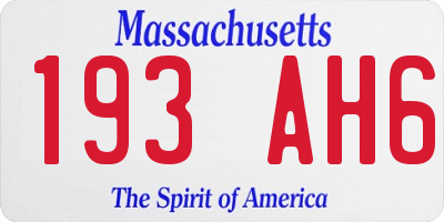 MA license plate 193AH6
