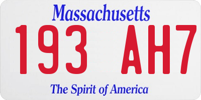 MA license plate 193AH7