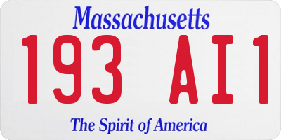 MA license plate 193AI1