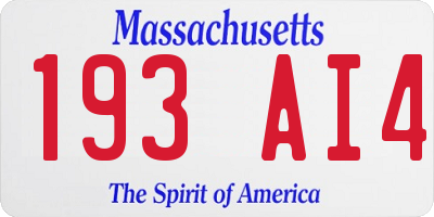 MA license plate 193AI4