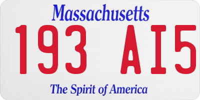 MA license plate 193AI5