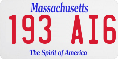 MA license plate 193AI6