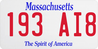 MA license plate 193AI8