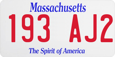 MA license plate 193AJ2