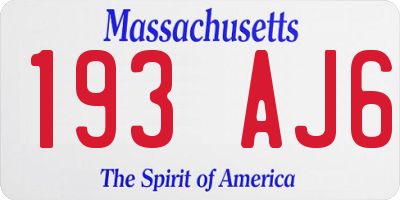 MA license plate 193AJ6