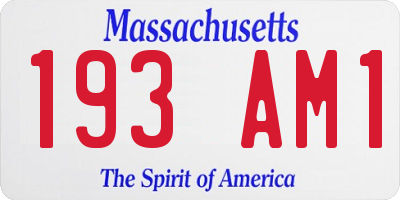 MA license plate 193AM1