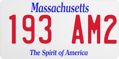 MA license plate 193AM2