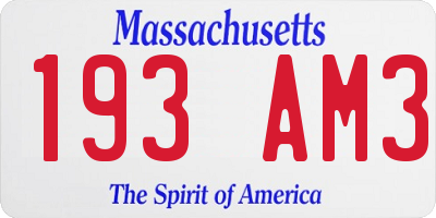MA license plate 193AM3