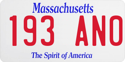 MA license plate 193AN0