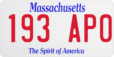 MA license plate 193AP0