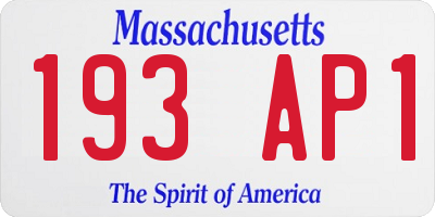 MA license plate 193AP1