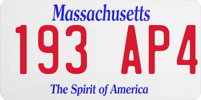 MA license plate 193AP4