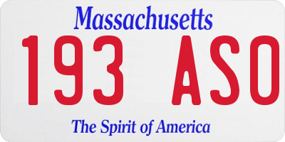 MA license plate 193AS0