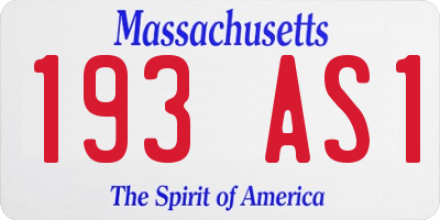 MA license plate 193AS1