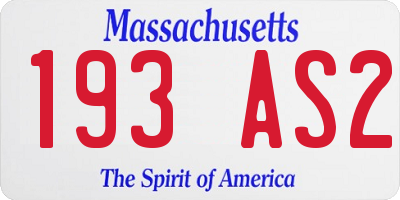 MA license plate 193AS2