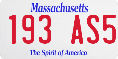 MA license plate 193AS5