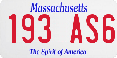 MA license plate 193AS6