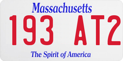 MA license plate 193AT2