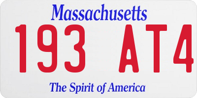 MA license plate 193AT4