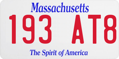 MA license plate 193AT8