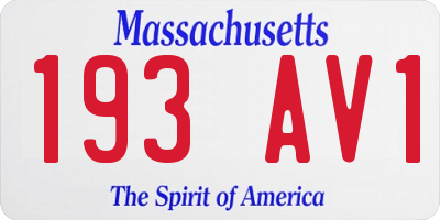 MA license plate 193AV1