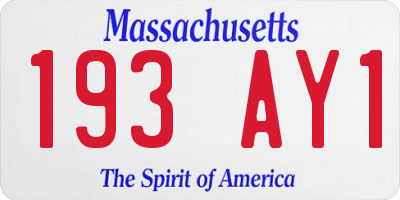 MA license plate 193AY1