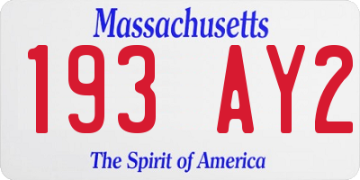 MA license plate 193AY2