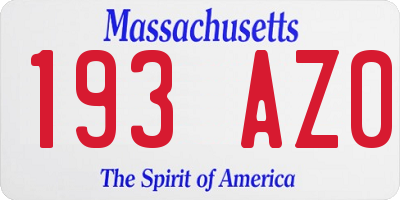 MA license plate 193AZ0