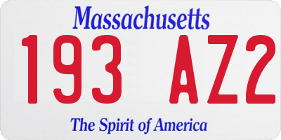 MA license plate 193AZ2