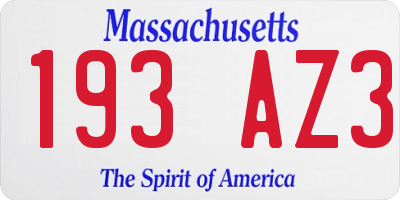 MA license plate 193AZ3