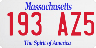 MA license plate 193AZ5