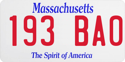 MA license plate 193BA0