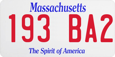 MA license plate 193BA2