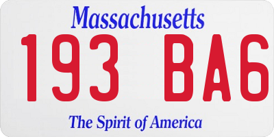 MA license plate 193BA6