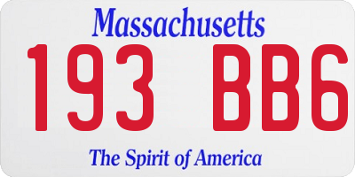 MA license plate 193BB6