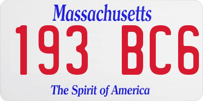 MA license plate 193BC6