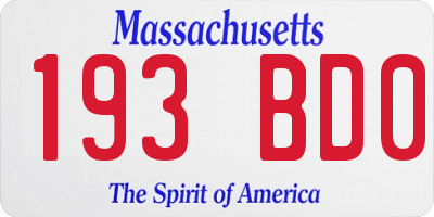 MA license plate 193BD0