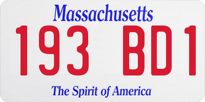 MA license plate 193BD1
