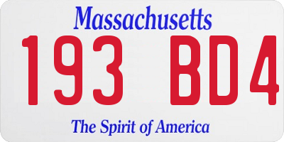 MA license plate 193BD4