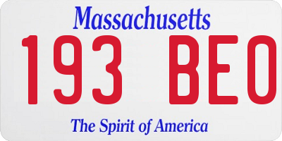 MA license plate 193BE0