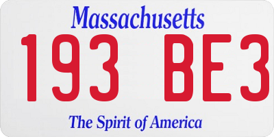 MA license plate 193BE3