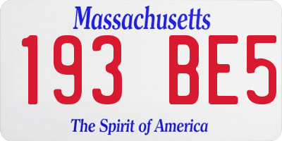 MA license plate 193BE5