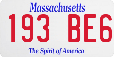 MA license plate 193BE6