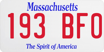 MA license plate 193BF0