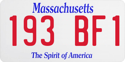 MA license plate 193BF1