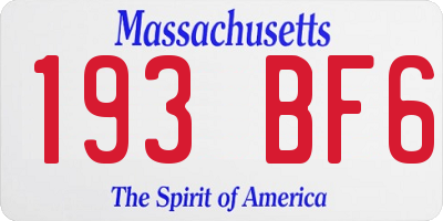 MA license plate 193BF6