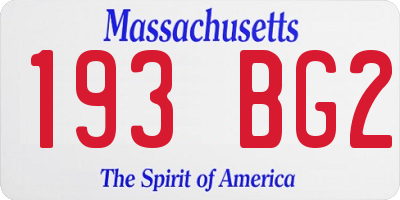 MA license plate 193BG2