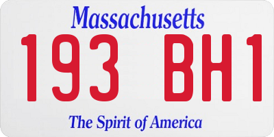 MA license plate 193BH1